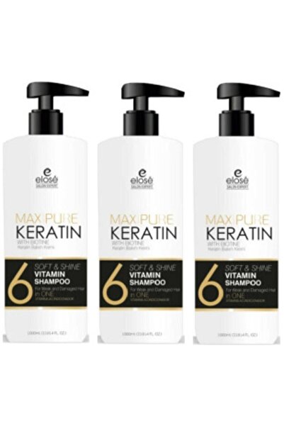 Elose Keratin Özlü Saç Bakım Şampuanı 1000 Ml (3 Adet)