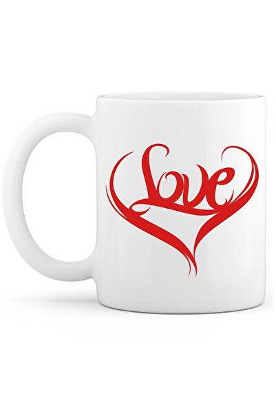 OXVİN كوب قهوة مكتوب عليه Love إصدار خاص (مفرد) بورسلين