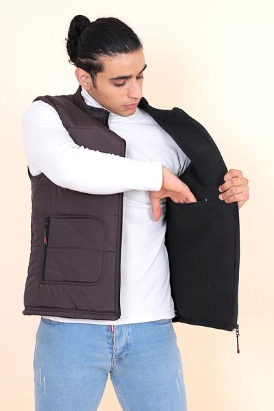HeviStor мъжка жилетка Puffer - Sports Brown, HeviStor, Soports Vest