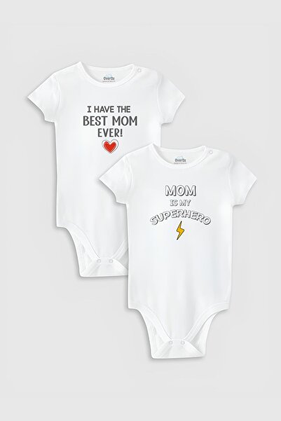 Overoz طقم بدلة أطفال مكونة من قطعتين من القطن العضوي المطبوع من Best Mom Mom...