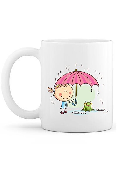 OXVİN Cute Girl 9 Printed Coffee Cup Special Print (Single) Porcelain