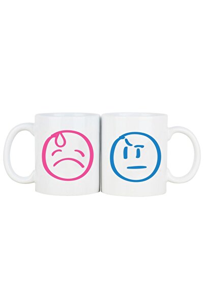 OXVİN مهترئ - إصدار خاص لكوب القهوة إيموجي المتشكك (مزدوج) من البورسلين