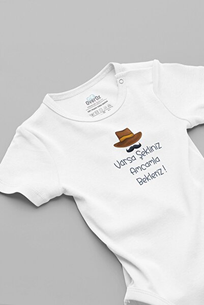 Overoz Organic 100% Cotton We Are Expecting With My Uncle Printed Baby Bodysu...