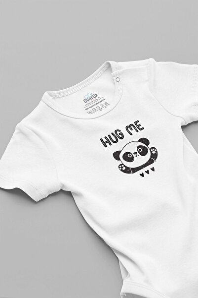 Overoz Cuddle Panda Printed Hug Me Body - 100% Cotton, Baby Jumpsuit with Sna...