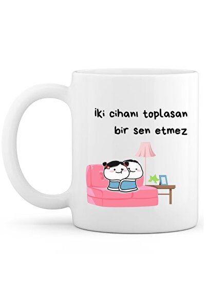 OXVİN Coffee Cup Custom Print (Single) Porcelain with You Don't Gather Two Jeans
