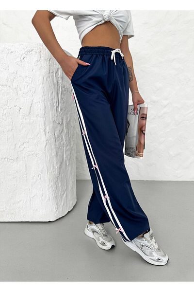 EDVESS Navy Blue Retro Style High Quality Parachute Sweatpants - Sweatpants Trend Fashion