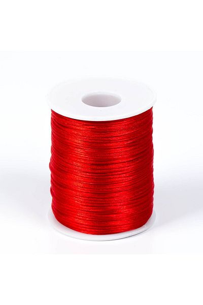yfhobi 10 Meters - 1 Mm Flush Rope, Bracelet Rope, Rat Tail Rope, Red Color, Jewelry Rope