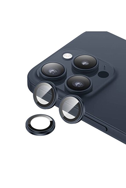 Benks iPhone 15 Pro Max Uyumlu Benks King Kong Corning Kamera Lens Koruyucu Mavi