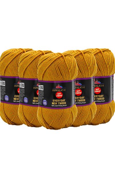 Himalaya Himalaya Everyday New 5 Pieces Tweed Knitting - Anti Pilling, Mustard 75103