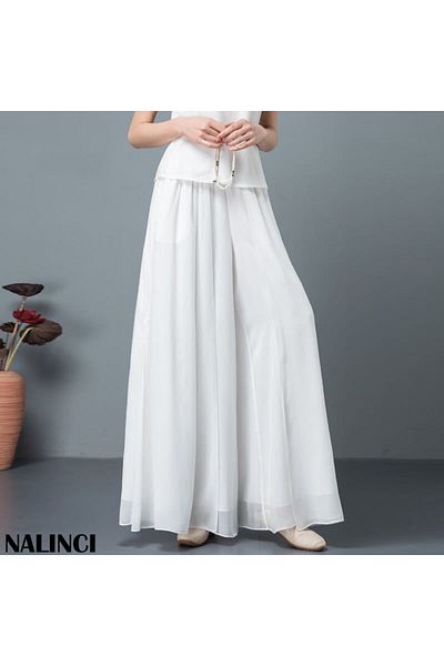 NALINCI Chiffon Skirt White