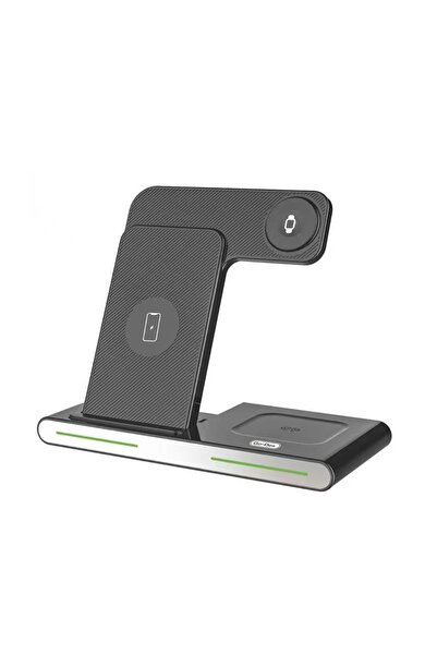 Go-Des Magnetik Kablosuz Şarj Standı Go Des GD-WL386 3in1 15W Hızlı Şarj Özellikli Airpods/Watch/iPhone
