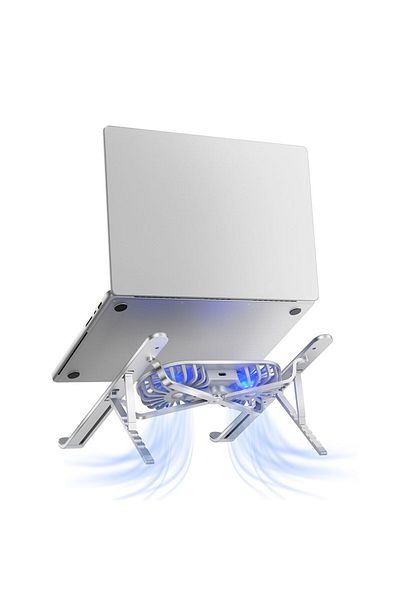 WIWU Foldable Adjustable Laptop Stand with Dual Fan Light Wiwu S400 Pro 5W 3000RPM