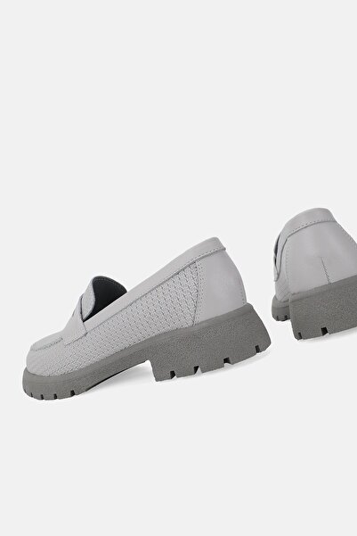 TUNAELLİ Сірий натуральний шкіряний жіночий мокасини - розмір 36-41