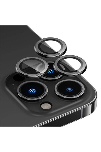 Benks iPhone 15 Pro Max Uyumlu Benks DR Sapphire Kamera Lens Koruyucu Siyah