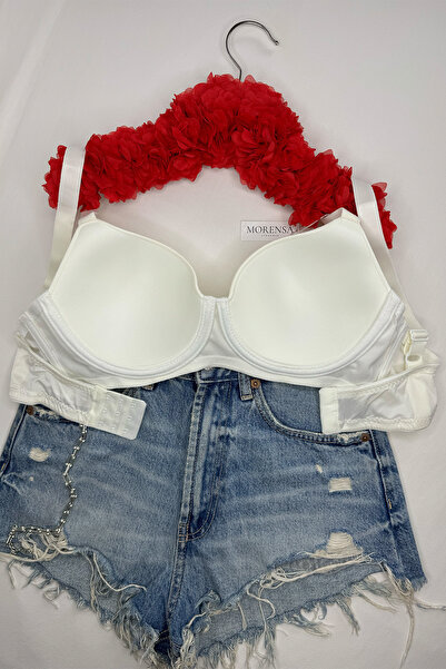 Morensa Ecru Colored Plus Size Gathering C Cup Bra