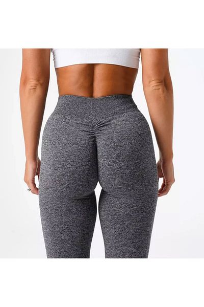 OXVİN Steep Lift Push Up Varrat nélküli normál deréknövelő varrat nélküli fűző jóga leggings (zsinóros öltés) - szürke