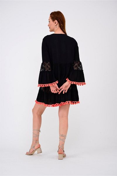 Hazinedan ROCHIE MINI AUTENTICA DE DAMA POMPON CU DETALIU DE DANTELA
