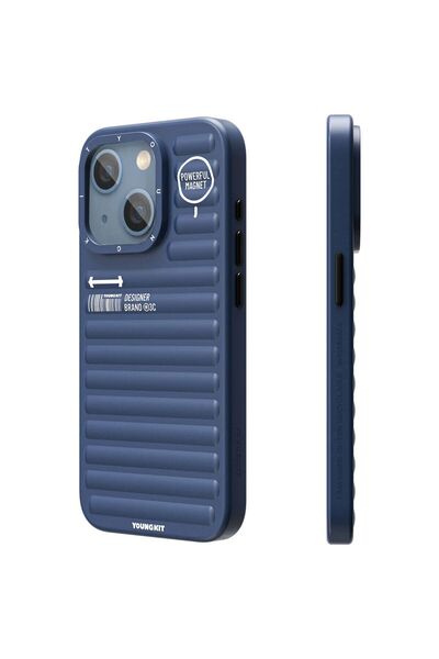 Youngkit iPhone 15 Kılıf Mat Renkli Tasarım YoungKit Original Serisi Kapak Mavi