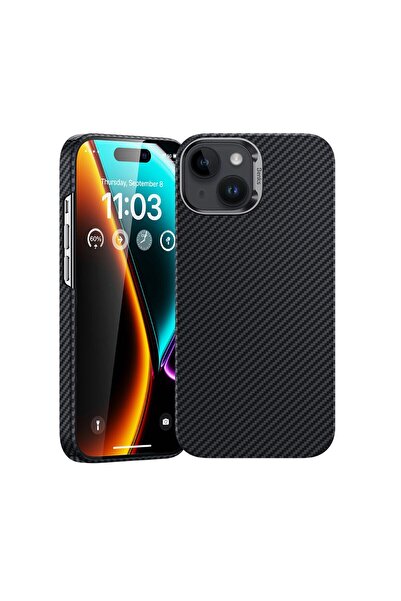 Benks iPhone 15 Plus Uyumlu Kılıf Magsafe Özellikli Karbon Fiber Benks Essent...