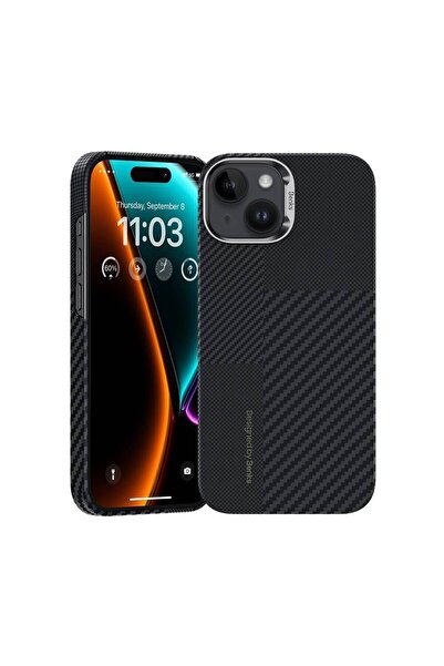 Benks iPhone 15 Uyumlu Kılıf Magsafe Şarj Özellikli Karbon Fiber Benks Montag...
