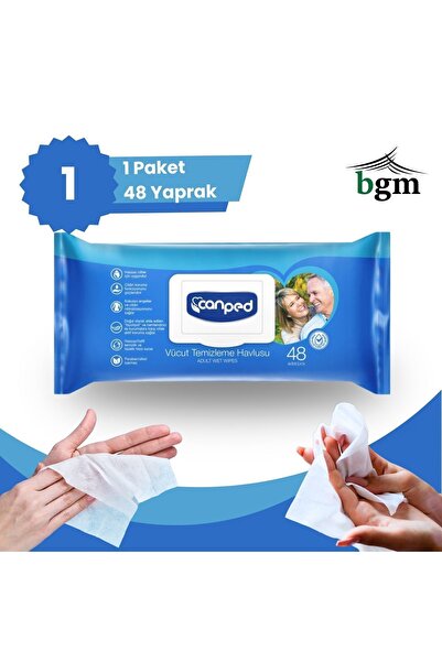 bgm Canped Vücut Temizleme Havlusu Islak Mendil Havlu 48 Yaprak Hassas Ciltle...