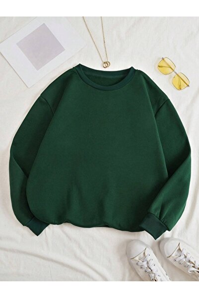 EYAX MODA KADIN BÜYÜK BEDEN BİSİKLET YAKA SWEATSHIRT