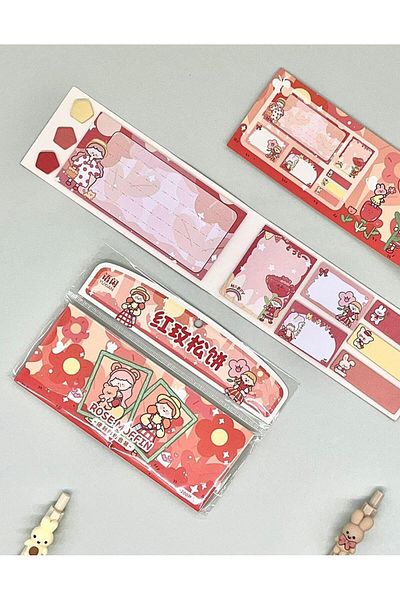 Kağıt Gemi Dükkan Cute Girl Red Cover Post-it / Index Sticker / Index / Sticky Note