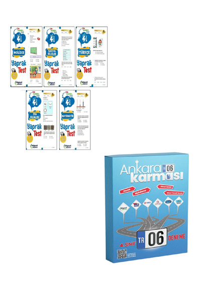 Açı Yayınları 4.Sınıf Yaprak Test Branş Branş Ayrı Ayrı + Ankara Karması 6'Lı Genel Deneme - 6 Parça Set