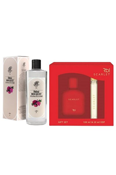 Rebul Scarlet Edp 100 ml + 20 ml Kadın Parfüm + Kolonya Bouquet 250 ml Özel Set