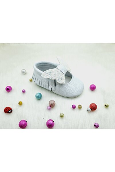 Tiny White Genuine Leather Glitter Butterfly Clothing with Anatomical Bases and Elastics