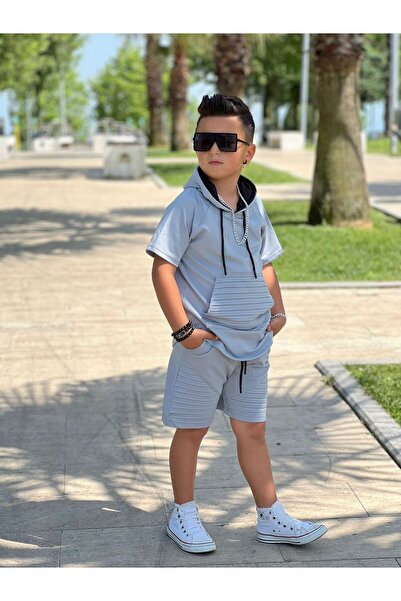 ixoskids club Boy's Summer Ribbed Shorts Set - Minah-07120013