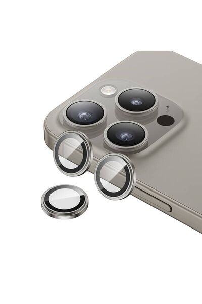 Benks iPhone 15 Pro Uyumlu Benks King Kong Corning Kamera Lens Koruyucu Gri