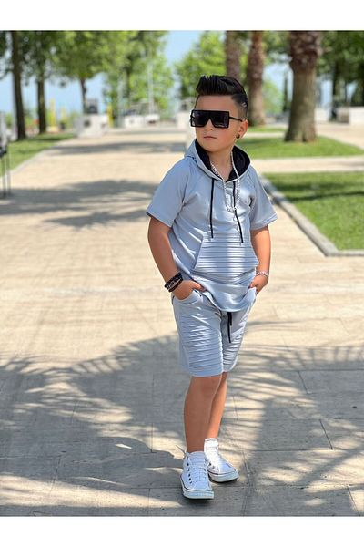 ixoskids club Boy's Summer Ribbed Shorts Set - Minah-07120013