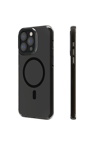 Youngkit iPhone 14 Pro Uyumlu Kılıf Magsafe Şarj Özellikli Şeffaf Youngkit Crystal Shield Serisi Kapak Siyah