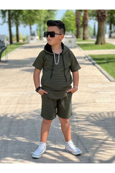 ixoskids club Boy's Summer Ribbed Shorts Set - Minah-07120013