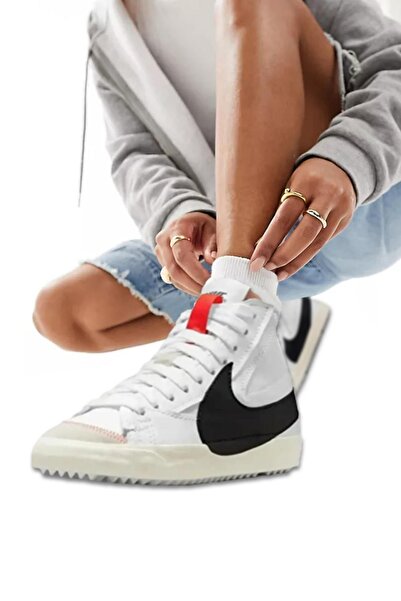 Nike Blazer Mid 77 Jumbo Beyaz Bilekli Deri Kadın Spor Ayakkabı