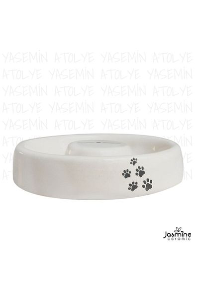 jasmine ceramic Cat Age Food Bowl, Ceramic, White, Cat, Special, New, Patterned