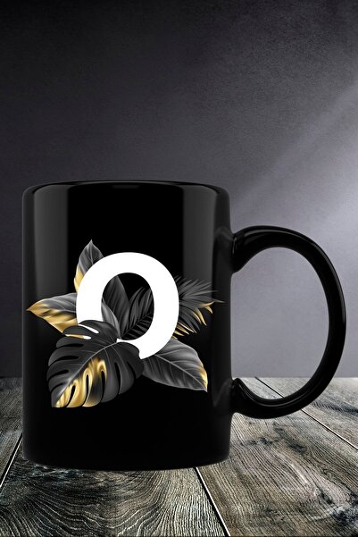 yhfoto كوب على شكل حرف O - كوب أسود * طباعة ثنائية الاتجاه - Sk162