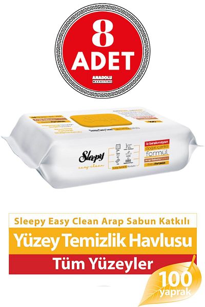 Sleepy Surface Cleaning Towels with Arabian Soap 100 Pieces 8 Pieces