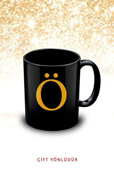 yhfoto كوب أسود بحرف O - كوب أسود بحرف O - كوب