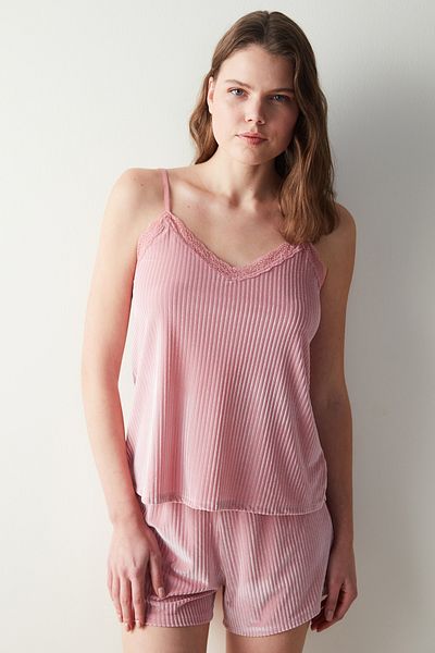 Penti Aurora Velvet Pink Tank Top