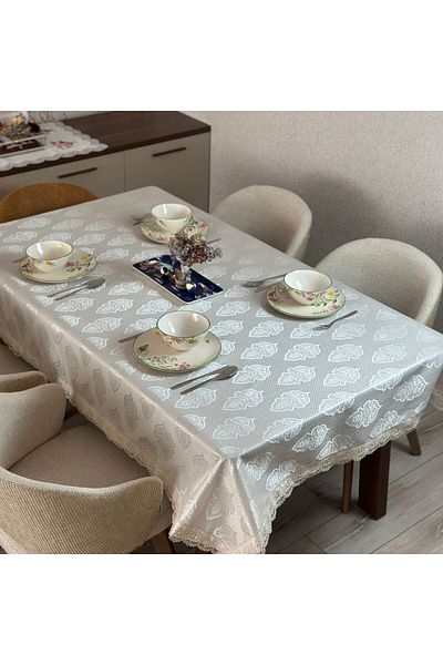Prime Sleeks Jacquard Woven Tablecloth - Stain Resistant Dining Table