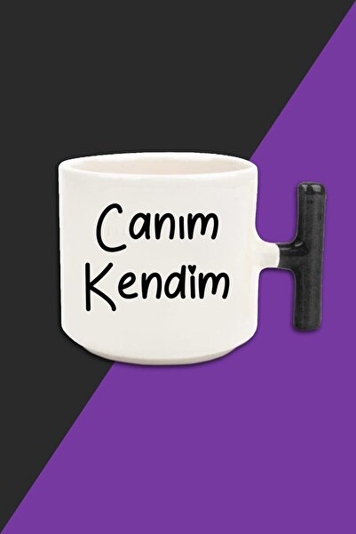 yhfoto كوب كانيم كينديم بلون كريمي لاتيه - مقبض أسود