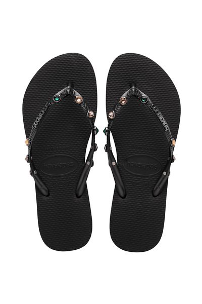 Havaianas Papuci negri subțiri de lux pentru femei - 4149285 -0090