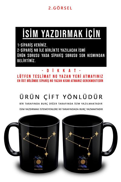 yhfoto Gemini Zodiac Sign Black Mug - Zodiac Sign Coffee Mug