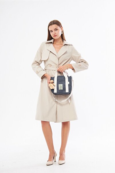 LOCHCA Zek Ayıcıklı Kanvas Çanta Lacivert