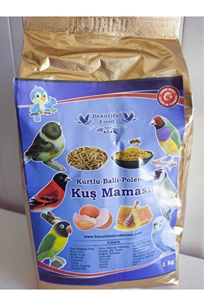 BEAUTIFUL BIRD Food Kurtlu-ballı-polenli Kuş Maması 1 Kg.