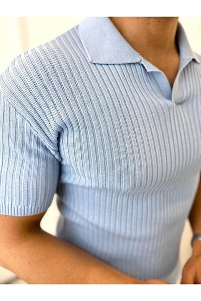 elkumoda Tricou slim cu gât polo - respirabil, rezistent la transpirație, textura moale