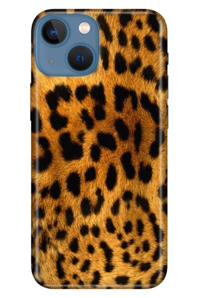 cupcase Iphone 13 Uyumlu Desenli Esnek Silikon Telefon Kabı Kapak - Leopar Kürk