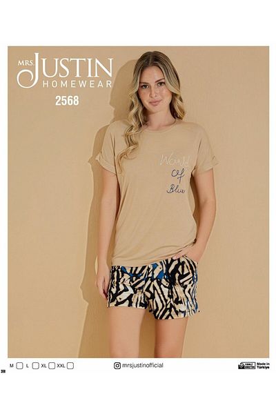 Mrs Justin 2568 Модел Дамски къси пижами от вискоза с къси ръкави - Домашно облекло